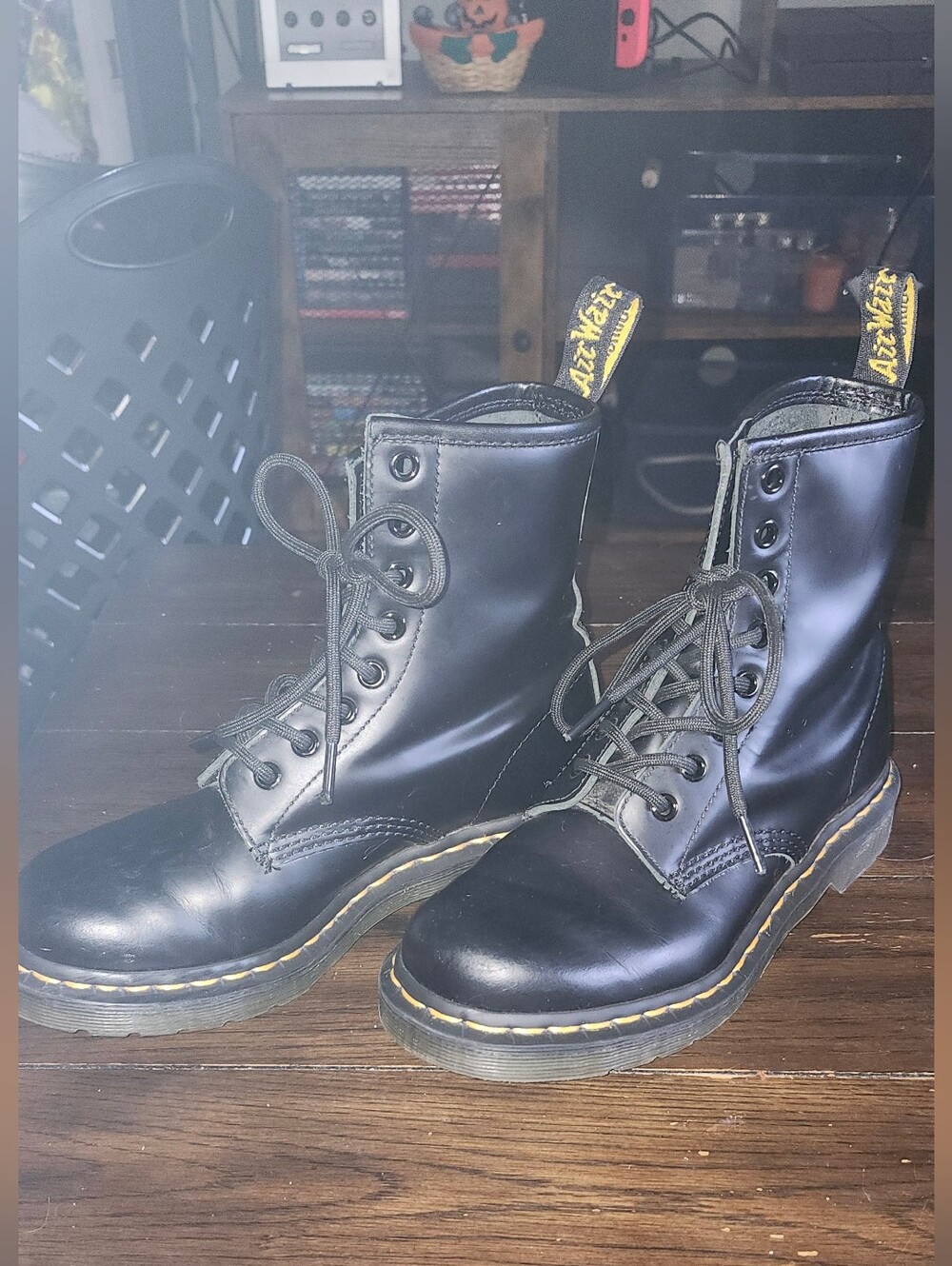 Dr. Martens Black Leather Lace-Up Boots